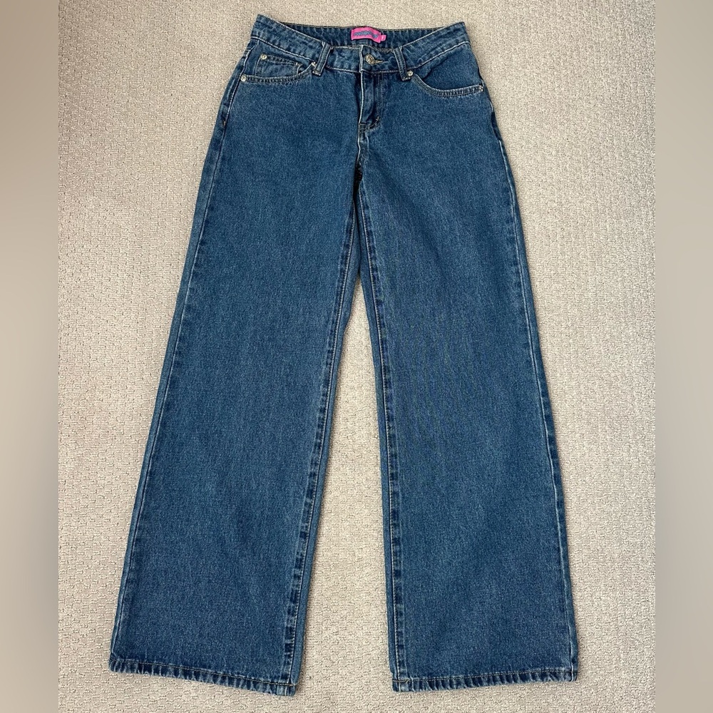 Edikted Blue Flare Wide Leg Jeans